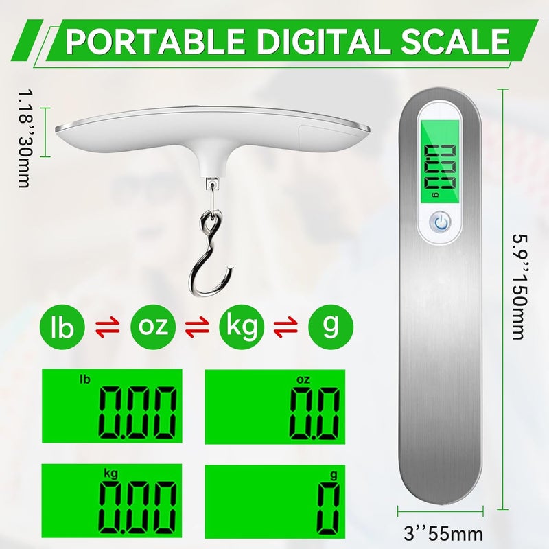 VOPOCO 110 lbs Luggage Weight Scale Digital High Precision Scale Portable Handheld Scale with g/oz/kg/lb Travel Accessories Scale Luggage Scale Cover Backlit LCD Display - Image 4
